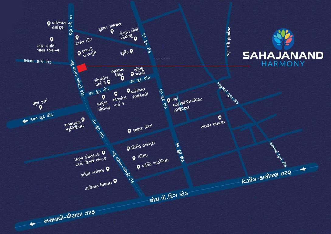  sahajanand harmony Location Plan