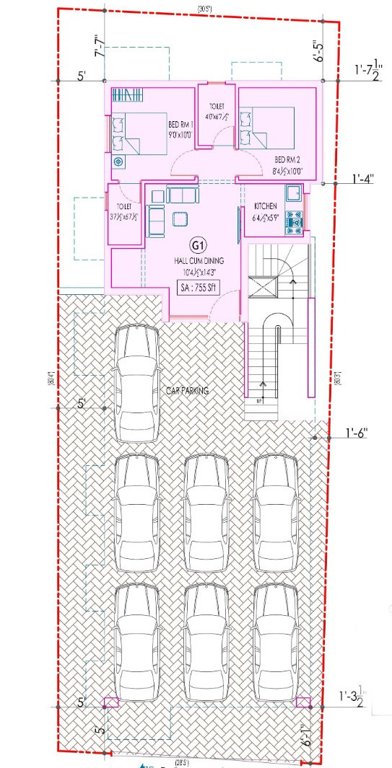  evergreen apartments Block C Cluster Plan For Ground Floor