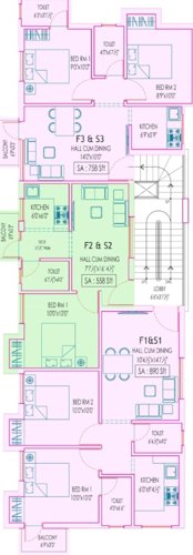  evergreen-apartments Block C Cluster Plan From 1st To 2nd Floor