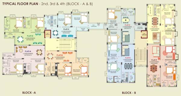  kunj Block - A, B Cluster Plan For 2nd , 3rd And 4th Floor