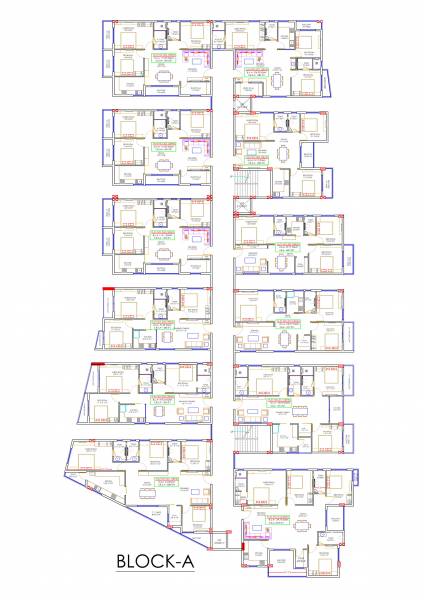 Block A Cluster Plan from 1st to 6th Floor height Block A Cluster Plan from 1st to 6th Floor