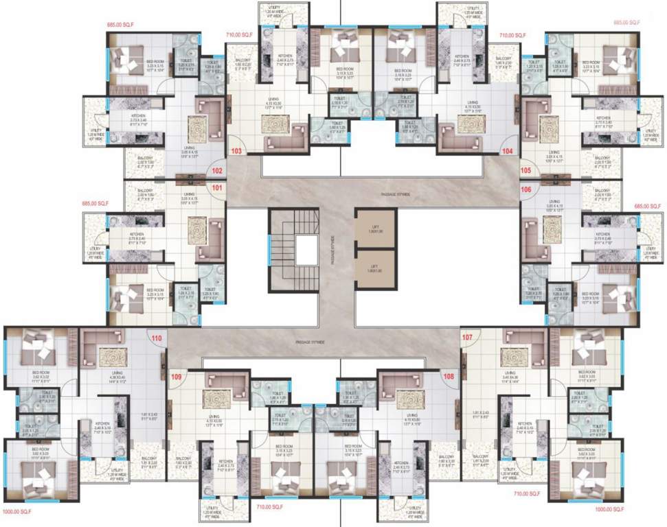  shree ganadhish park Shree Ganadhish Park Cluster Plan From 1st To 6th Floor