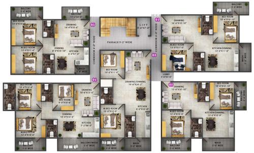  kaks-royal-homes Aditya Kaks Royal Homes Typical Cluster Plan