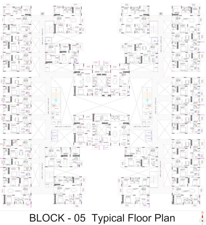  hillton classic mega gated community Block 5th Typical Cluster Plan