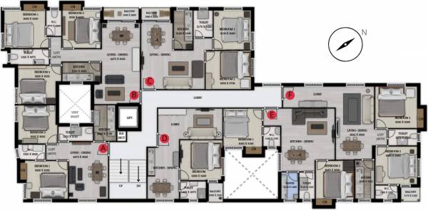  delight Sun Delight Cluster Plan from 1st to 3rd Floor