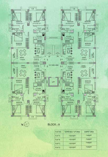  kusumba-greens Black A Cluster Plan For Typical Floor