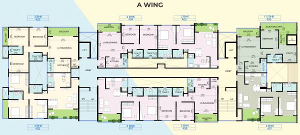 Wing - A Cluster Plan my-home-wakad Wing - A Cluster Plan