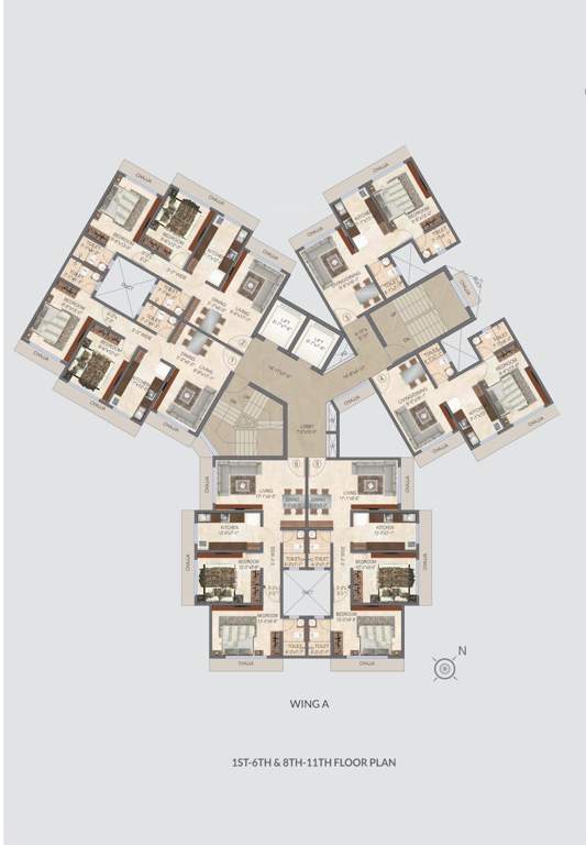  127 raj homes a wing 127 Raj Homes A Wing Cluster Plan