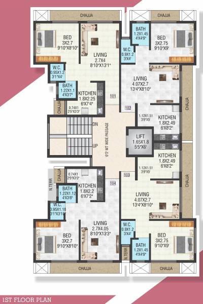  kuber-home Kuber Home Cluster Plan for 1st Floor