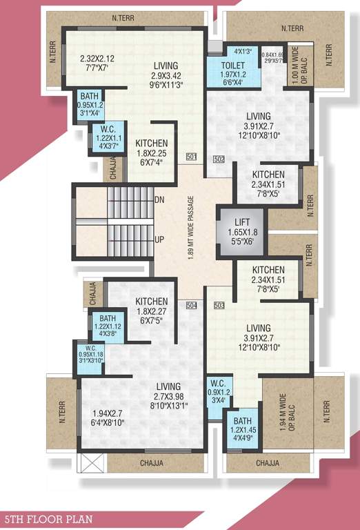  kuber home Kuber Home Cluster Plan for 5th Floor