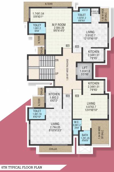  kuber-home Kuber Home Cluster Plan for 6th Floor