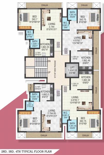  kuber-home Kuber Home Cluster Plan from 2nd to 4th Floor