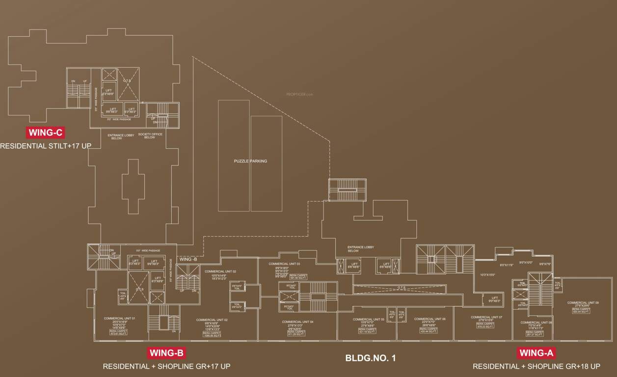  shree krishna bhoomi Building No 1 Wing A B And C Cluster Plan For 1st Floor