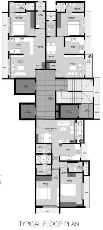  onyx Wing A And Wing B Cluster Plan from 1st to 21th Floor