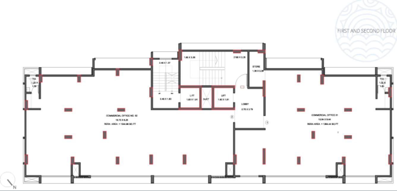  riviera building no 1 Building No 1 Cluster Plan For 1st Floor