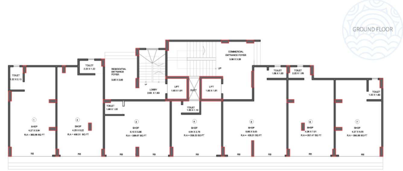  riviera building no 1 Building No 1 Cluster Plan For Ground Floor