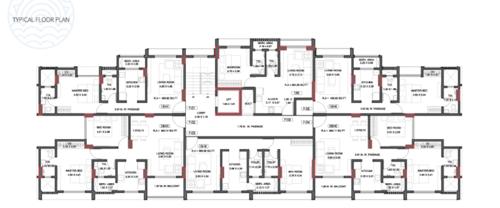  riviera-building-no-1 Building No 1 Cluster Plan For Typical Floor