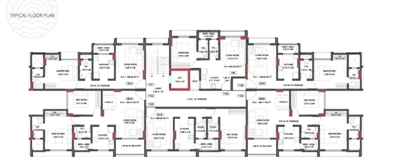  riviera building no 1 Building No 1 Cluster Plan For Typical Floor