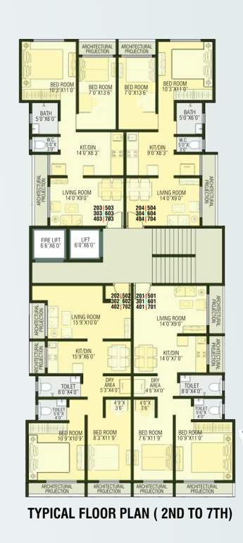  sai kiran Sai Kiran Cluster Plan from 2nd to 7th Floor