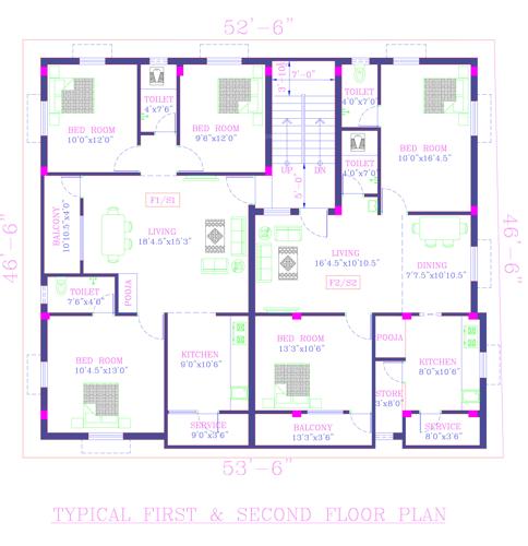  sai-muruga-flats Sai Muruga Flats Cluster Plan From 1st To 2nd Floor