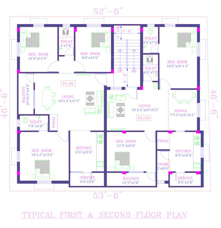  sai muruga flats Sai Muruga Flats Cluster Plan From 1st To 2nd Floor