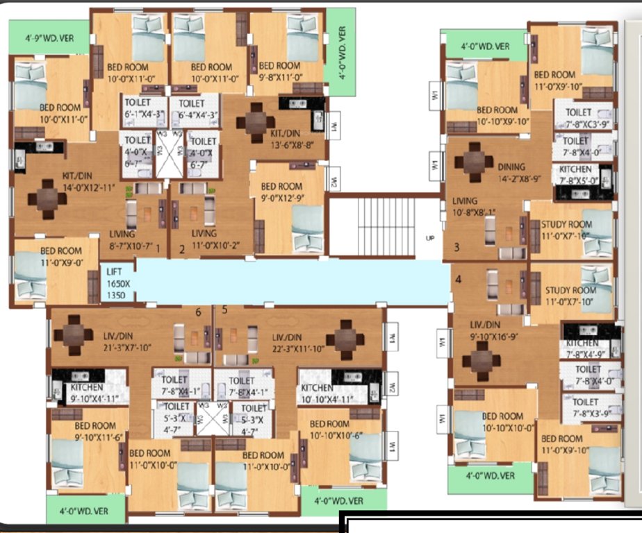  mahendra bhawan Block B Cluster Plan from 1st to 4th Floor