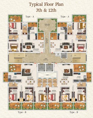  lumbini-tower Lumbini Tower Cluster Plan from 7th to 12th Floor