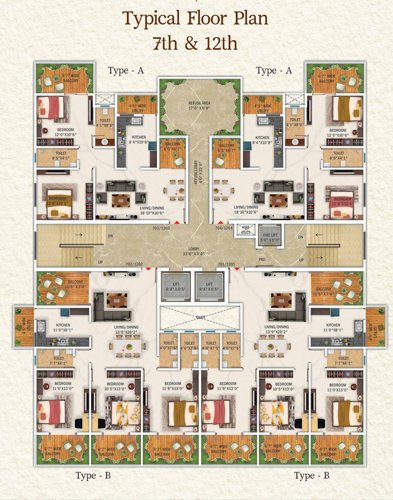 Lumbini Tower Cluster Plan from 7th to 12th Floor lumbini-tower Lumbini Tower Cluster Plan from 7th to 12th Floor