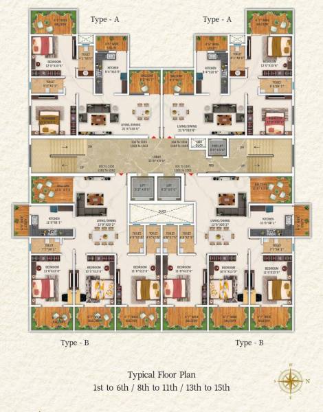 Lumbini Tower Typical Cluster Plan lumbini-tower Lumbini Tower Typical Cluster Plan