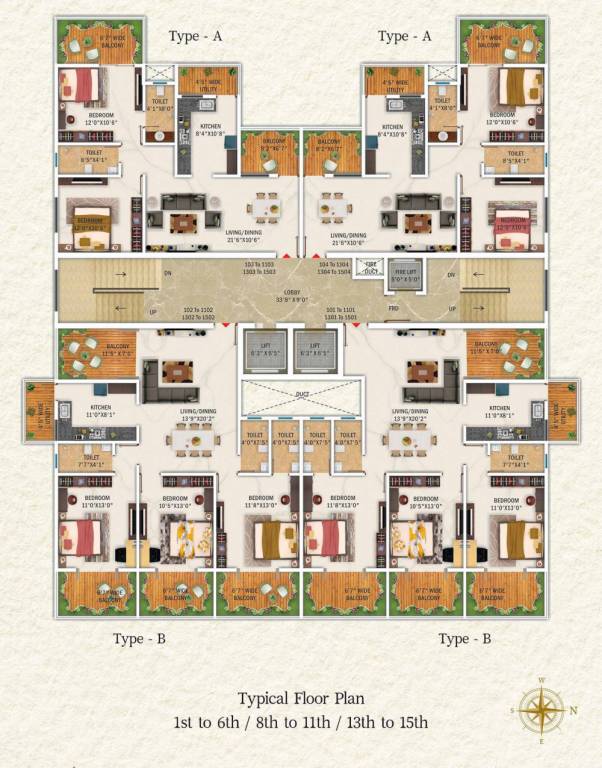 lumbini tower Lumbini Tower Typical Cluster Plan