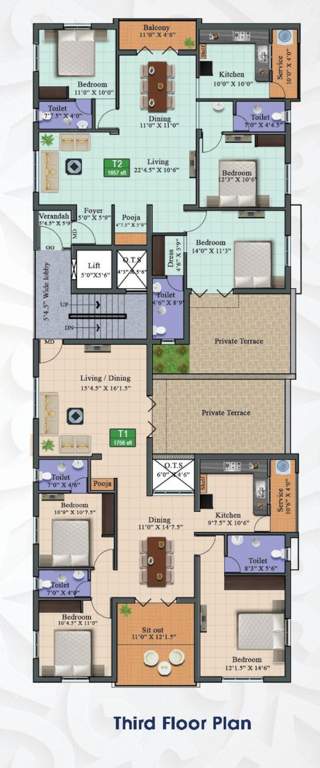  sri sakthi sai flats Sri Sakthi Sai Flats Cluster Plan For 3rd Floor