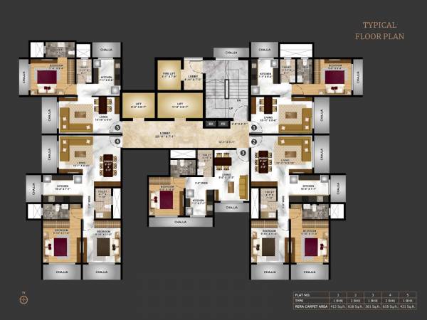  shiv-lilam Shiv Lilam Cluster Plan For Typical Floor