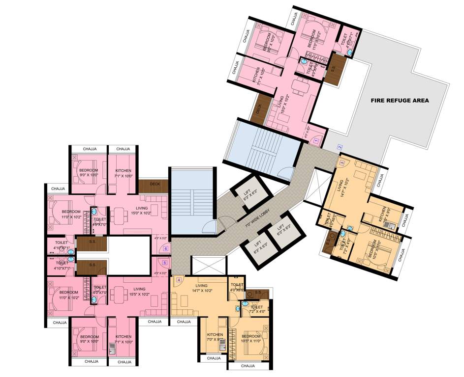  peace of mind Block B Cluster Plan For Refugee Floor