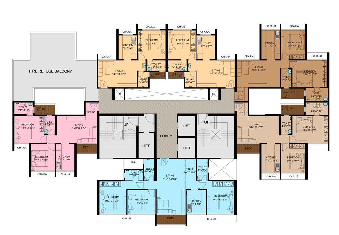  peace of mind Block C Cluster Plan For Refugee Floor