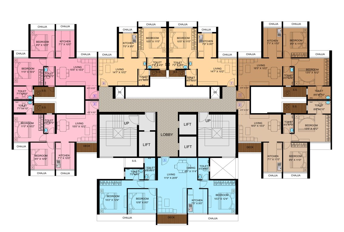  peace of mind Block C Cluster Plan For Typical Floor