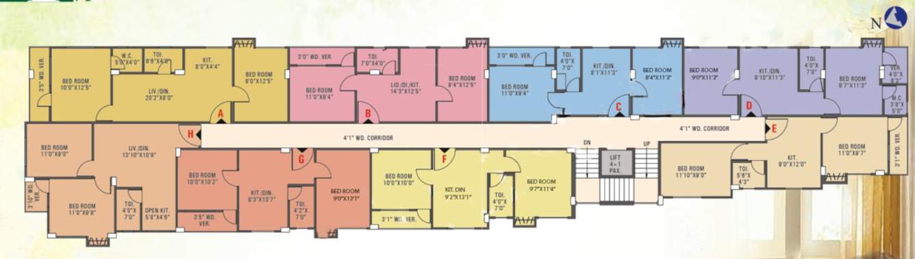  pallysree apartment Pallysree Apartment Cluster Plan from 1st to 4th Floor