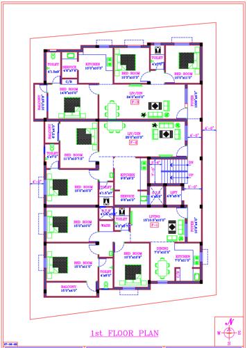  sai-varalakshmi-flats Sai Varalakshmi Flats Cluster Plan for 1st Floor