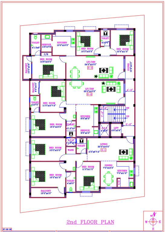  sai varalakshmi flats Sai Varalakshmi Flats Cluster Plan for 2nd Floor
