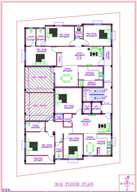 sai varalakshmi flats Sai Varalakshmi Flats Cluster Plan for 3rd Floor