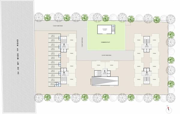  nilkanth-amrut-2 Block A, B, C, D & E Cluster Plan For Ground Floor
