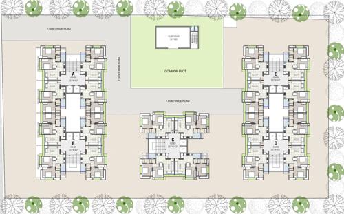  nilkanth-amrut-2 Block A, B, C, D & E Cluster Plan from 1st to 11th Floor