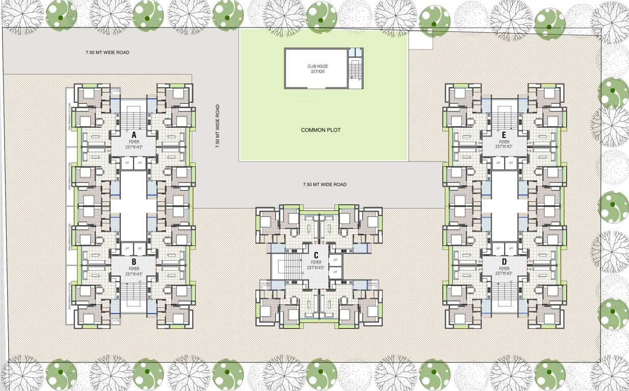  nilkanth amrut 2 Block A, B, C, D & E Cluster Plan from 1st to 11th Floor