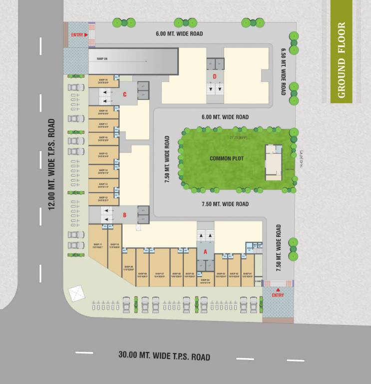  pratishtha icon Block A, B, C & D Cluster Plan For Ground Floor