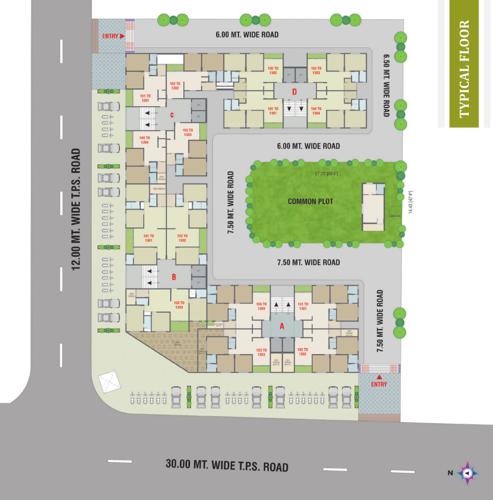  pratishtha-icon Block A, B, C & D Cluster Plan from 1st to 13th Floor