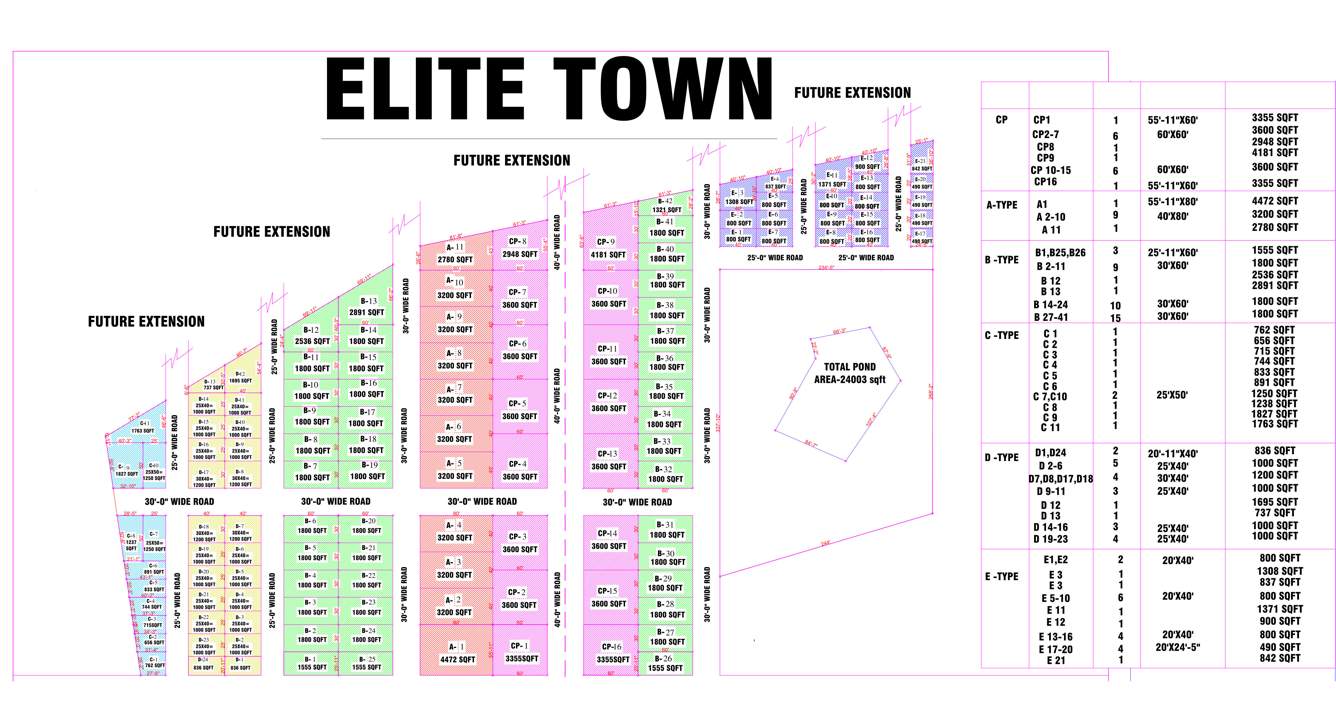  elite town Layout Plan