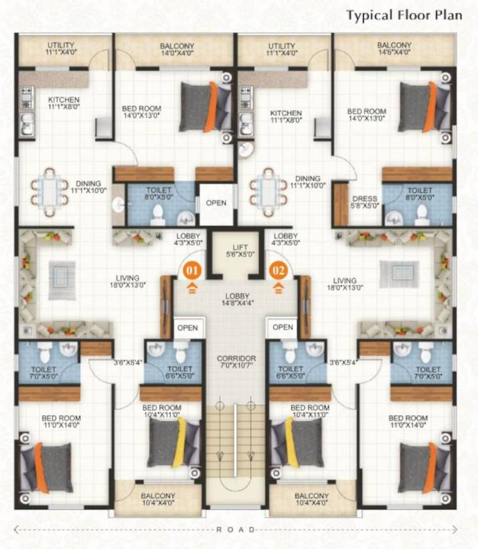  jasmine Jasmine Cluster Plan For Typical Floor