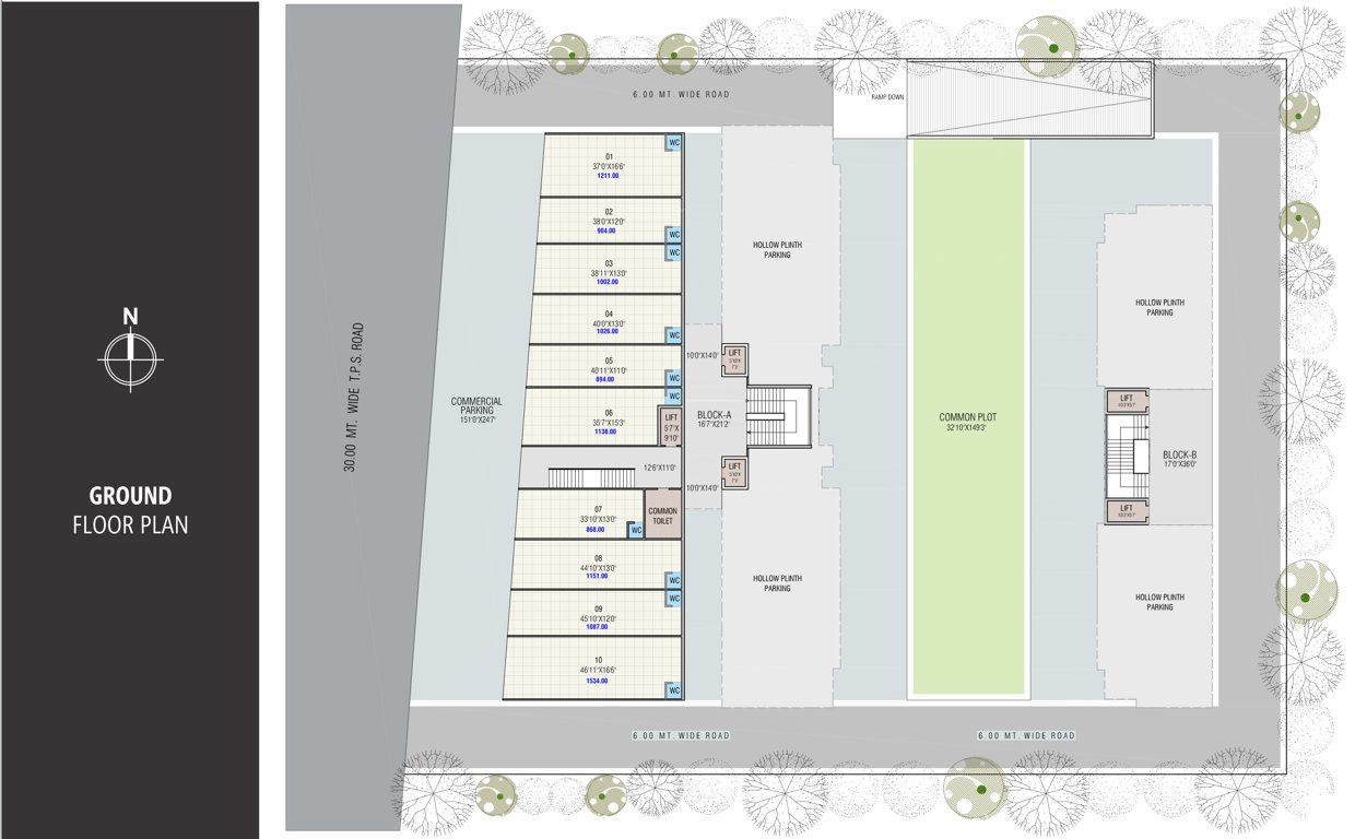  vincitore sky Block A And B Cluster Plan For Ground Floor