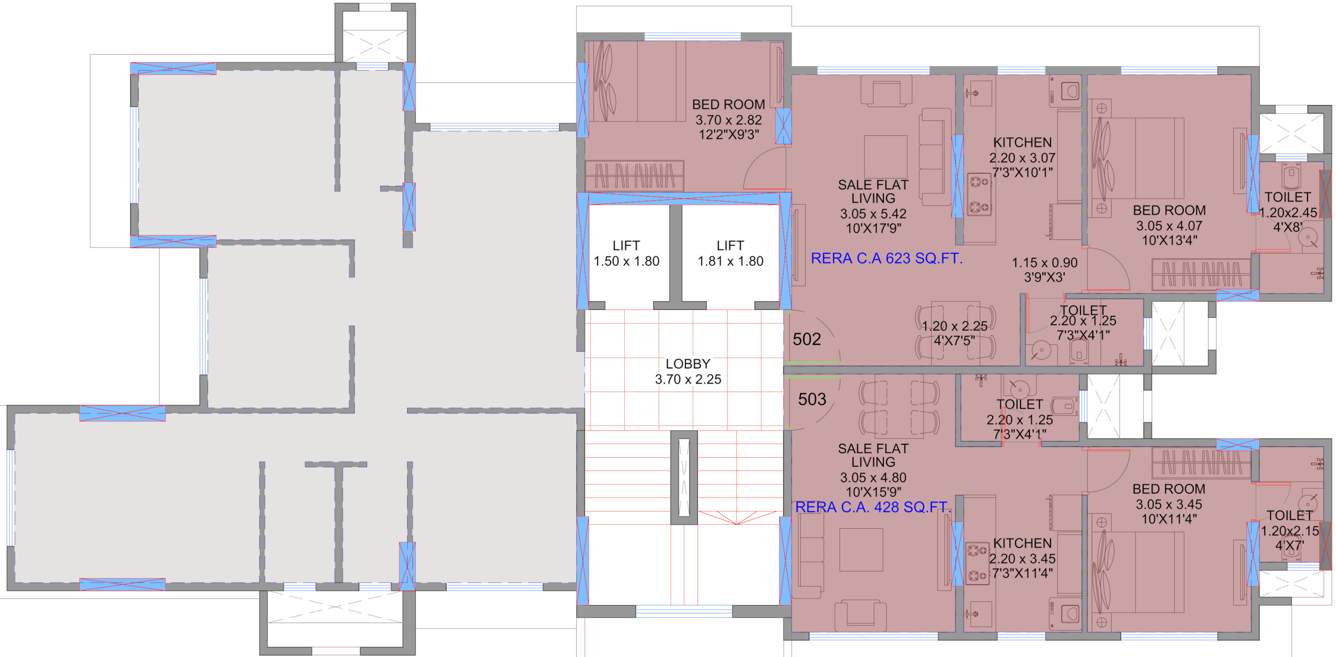  shalimar chsl Cluster Plan For 5th Floor