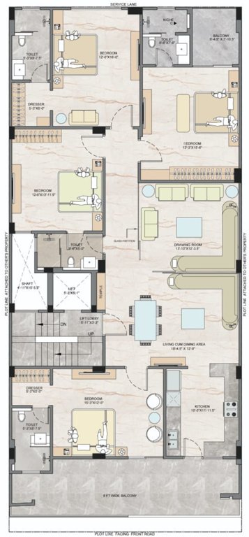 luxurious home Luxurious Home Cluster Plan for ground Floor