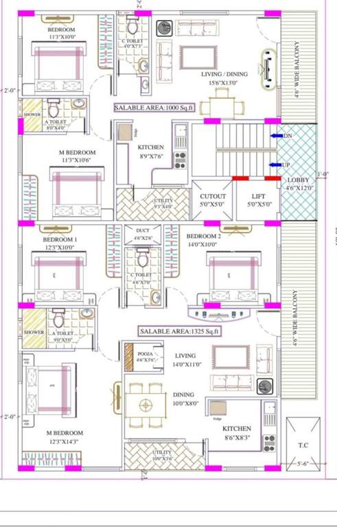  rockwell apartment Rockwell Apartment Cluster Plan For Typical Floor